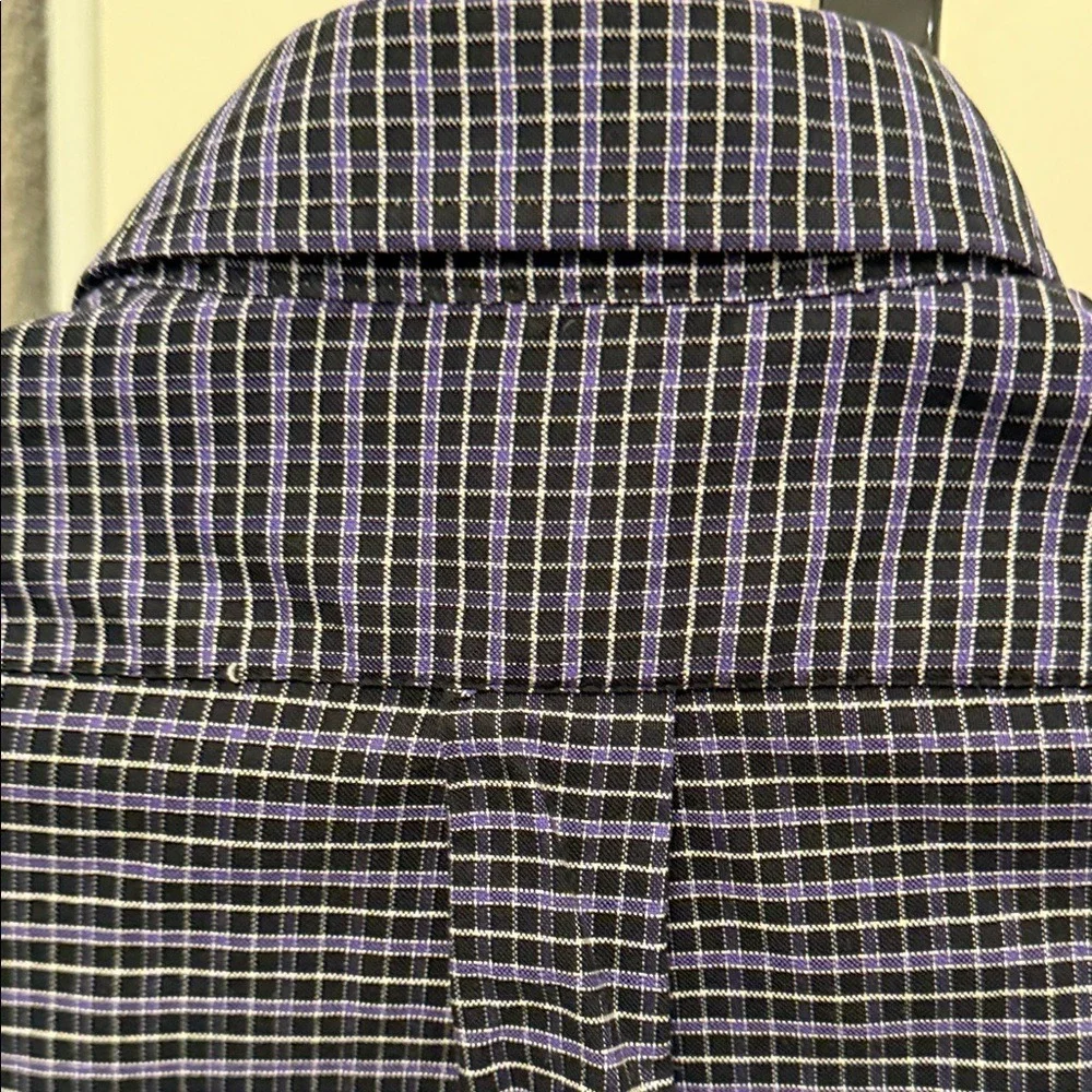 Chaps Slim‎ Fit Plaid Button Down Shirt Mens Medium Wrinkle Free Cotton Blend